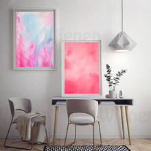 Розовый синий акварельный абстрактный холст картина HD плакаты и принты настенные художественные картины для гостиной спальни домашний декор 2024 - купить недорого