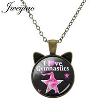 JWEIJIAO Figure Silhouette Gymnast Necklace Cat Ear Pendant Necklaces  Metal Long Chain Jewelry NS558 1-25 2024 - buy cheap
