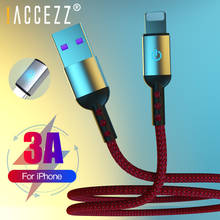 !ACCEZZ 3A Phone Charge USB Cable For iPhone 12 11 XS Pro Max X 8 7 Fast Charging Lighting Cable With LED 1.2m Phone Charge Cord 2024 - buy cheap