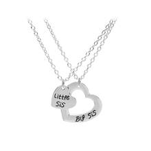 Hot Sell2Pcs/Set Big Sis Little Sis Necklace Big Sister Little Sister Hollow Out Heart Pendant Necklace Love Girl Christmas Gift 2024 - buy cheap