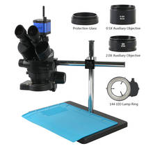Microscópio trinocular simul-focal estéreo, 1080 x-90x, p, câmera de vídeo com hdmi, usb, wi-fi, x-90 p, lente com barbaixa para solda em pcb 2024 - compre barato