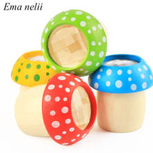 Cute Mushroom Wooden Kaleidoscope Multi-angle Mirror Colorful Magic World Baby Fun Puzzle Exploration Toys for Children Kid Gift 2024 - buy cheap