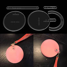 Handmade leather diy round coin purse acrylic version of the pattern paper pattern design template Leather cut pattern template 2024 - buy cheap