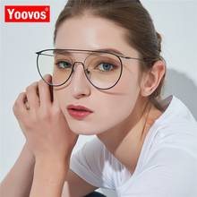 Yoovos-Gafas de gran tamaño para mujer, montura de gafas de luz azul, lentes transparentes de lujo, montura óptica Vintage, 2021 2024 - compra barato