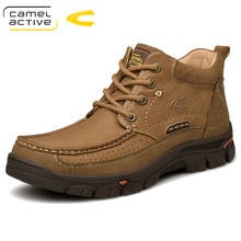 Camel Active New Winter Men's Shoes Warm Genuine Leather Outdoor Hiking Men Boots Non-slip Soft Men's Cotton Snow Boots 2024 - buy cheap