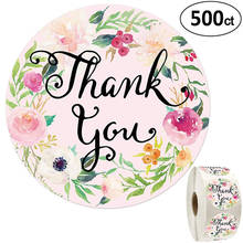 50-500pcs Floral Thank You Stickers Round Paper Label Stickers for Christmas Gift Wedding Cards Business Packaging Stickers 2024 - buy cheap