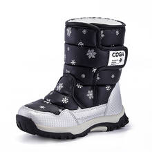 Botas de nieve cálidas para niños y niñas, zapatos deportivos de felpa a prueba de agua, zapatillas para estudiantes, zapatos de invierno 2024 - compra barato