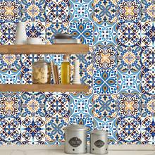 Tira de pegatinas de pared estilo marroquí, papel tapiz de decoración de armario, baño y cocina, impermeable, vinilo artístico, Dec 2024 - compra barato