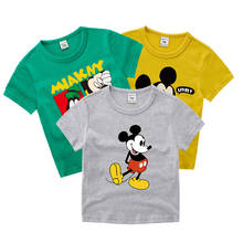 Camiseta de manga corta de Disney para niños, ropa de moda con estampado de Mickey y Minnie, ropa de algodón para bebé 2020, venta al por mayor 2024 - compra barato