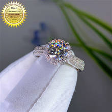 Anel de diamante moissanite 18k., luxo sólido, cor d, vvs, com certificado nacionais 0122. 2024 - compre barato