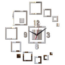 Reloj de pared diy, pegatinas de espejo acrílico, decoración del hogar, pegatina de diseño de Europa, aguja de cuarzo 2024 - compra barato