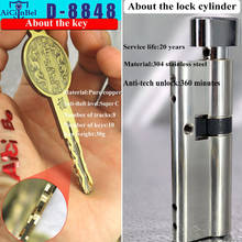 European standard Door cylinder Security Copper Lock Cylinder Interior Bedroom Living Security door Handle Brass Key Locking 2024 - buy cheap