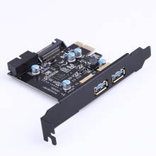 USB 3.0 to PCI-E 2 Port PCI Express Expansion Card 19-Pin Power Connector Super Speed Video Riser Cards for Desktops PC New 2024 - buy cheap