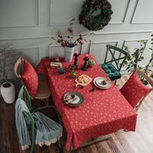 Table Cover cloth for table Christmas Red Rectangular Tablecloth Cotton And Linen Holiday TableCloth Wedding Decoration 2024 - buy cheap