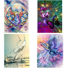 4Pieces/lot DIY5D Diamond Painting Butterfly&Flowers Diamond Embroidery Animal Cross Stitch Full Round Drill Art Home Decor Gift 2024 - buy cheap