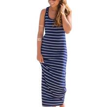 Summer Style Women Striped Boho Long Maxi Sleeveless Beach Vest Dress Sexy Ladies Casual Dress Vestidos 2024 - buy cheap