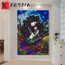 Diamond Embroidery Cartoon mermaid 5D DIY Diamond Painting full round square Diamond Mosaic needlework living room decoration 2024 - buy cheap