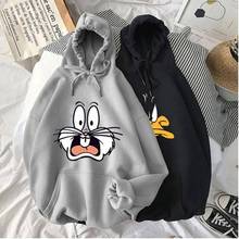 Sunowe inverno 2021 harajuku casal moletom bonito dos desenhos animados imprimir senhoras com capuz coreano moda feminina rua pulôver hoodie 2024 - compre barato