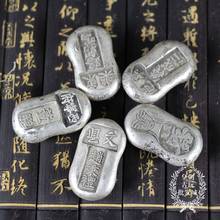 1 peça envio aleatoriamente coleção de antiguidades chinesas prata bar, lingote de prata decoração familiar presentes artesanato de metal. 2024 - compre barato