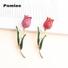 Pomlee broches de flores de strass com rosas, broche de flores para mulheres, luxuoso, design em 2 cores disponíveis para presente, primavera e verão 2024 - compre barato