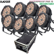 Free Duty Case 8x LED Flat Par Light Outdoor Waterproof Par LED 18X12W RGBW 4in1 DMX Par Light RGBWAUV 6in1 DJ Par 18x18w Stage 2024 - buy cheap
