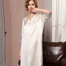 Luruxy Silk Nightgown For Women  Long Silk Dress spring  summer mulberry silk nightdress  Lady   night Sleepwear dress 2024 - buy cheap