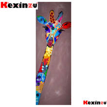 Kexinzu-kit de pintura de diamantes 5d diy, punto de cruz de jirafa de Navidad, 3d bordado de diamantes, decoración de mosaico de diamantes 5D, regalo 2024 - compra barato