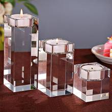 Velas romântica com cristal falso, suporte de velas para decoração de casa ou casamento 2024 - compre barato