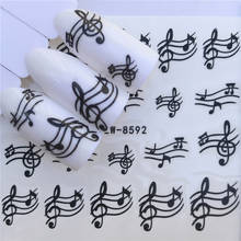 Nail Art Sticker Water Decals Music Note Line Nails Stickers Slider design Decoration Accessories Manicure Foil Wraps Pegatinas 2024 - buy cheap