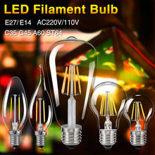 Bombilla LED tipo vela C35, G45, ST64, lámpara vintage E14, E27, A60, 220v, globo LED, 4W, 8W, 12W, 16W, filamento Edison 2024 - compra barato