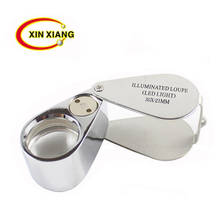 Magnifying glass 30X 21mm Jewelry Diamond Antiques Portable Magnifier glasses Handheld Loupe mini magnifier with two LED lights 2024 - buy cheap