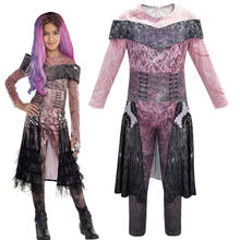 Fantasia para bebês meninas, traje descendentes 3 fantasia dia das bruxas, cosplay para halloween, trajes de natal, vestido fantasia 2024 - compre barato