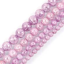 15"Strand Light Purple Round Cracked Crystal Stone Beads Loose Spacer Beads For Jewelry Making Bracelet Neck 6-12mm 2024 - buy cheap