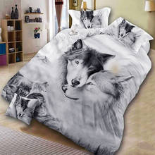 cartoon Lovers Wolf bedding set queen luxury no sheets duvet cover set single double bed Home textiles hotel bedroom decor 2024 - buy cheap