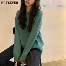 BGTEEVER 12 Colors Vintage Women Sweater O-neck Autumn Winter Sweater Female Full Sleeve Loose Pullovers Jumpers femme 2019 2024 - buy cheap