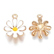 Mini Daisy Flower Light Golden Plated Alloy Dangle Pendants Charms with Enamel Jewelry Making DIY Bracelet Necklace Earring 2024 - buy cheap