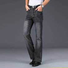 Calça jeans masculina grande, calça jeans clássica para homens 2024 - compre barato