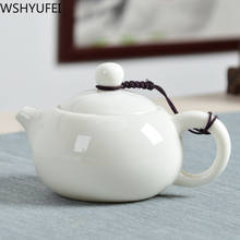 Wshyufei jingdezhen bule para chá, artesanal, porcelana branca, xishi, ovelha, gordura, jade, cerâmica, conjunto de chá chinês, presentes 2024 - compre barato
