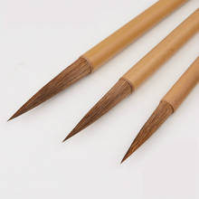 Weasel caneta de pincel de cabelo, escova pequena para caligrafia chinesa com textura regular, escrita e pintura de cabelos longos, cópia de escritório 2024 - compre barato