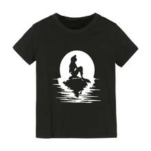 Camiseta estampa de princesa sereia para crianças, camisa de meninos e meninas, roupas para crianças pequenas, camisetas engraçadas de rua 2024 - compre barato