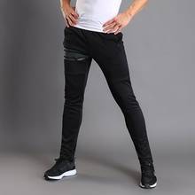 Calça comprida elástica reta masculina, calça de moletom para ginástica, fitness, esportes, calça comprida para academia 2024 - compre barato