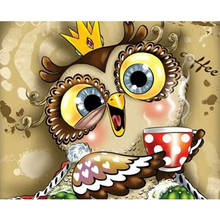 Pintura por número 40x50 50x65CM búho lindo con corona Animal arte de pared regalo DIY imágenes por números Kits de lienzo decoración del hogar 2024 - compra barato