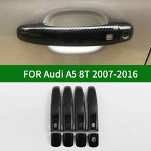 For Audi A5 8T 2007-2016  carbon fibre pattern car door handle covers trim with keyless 2008 2009 2010 2011 2012 2013 2014 2015 2024 - buy cheap