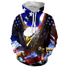 Sudadera con capucha de la bandera de EE. UU. Para hombre, ropa de calle Hipster con estampado 3D de águila, informal, Unisex, 5XL, nueva 2024 - compra barato