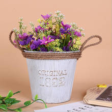 Jardim vaso de flores de lata de metal, cesta de suspensão de parede para jardim, plantador de ervas, balde 2024 - compre barato