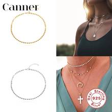 Canner-gargantilla minimalista de Plata de Ley 925 para mujer, Collar de clavícula con forma de oblea, joyería de plata esterlina, W5 2024 - compra barato