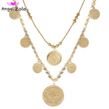 Islamic Muslim 18K Gold Jewelry Coin Women Necklace Arab Africa Middle East Wedding Pendant Party Event Gift Wholesale 2024 - buy cheap