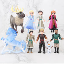 Disney-figuras de acción de Frozen 2, Anna y Elsa, modelos Kristoff Sven Olaf en Pvc de 5-11cm, colección de muñecos para niñas, 9 unids/lote 2024 - compra barato