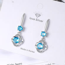 Silver Color Prevent allergy Crystal Flower Drop Earrings For Women Jewelry Pendientes Mujer Moda eh504 2024 - buy cheap