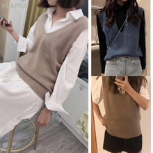 Angel Fashion Knitted Vest Women Casual Korean Pullover Elasticity Sweater Sleeveless V-Neck Tops 2024 - buy cheap